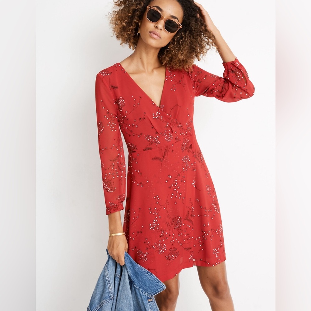 Hazelwood Wrap-Front Mini Dress in Windswept Floral